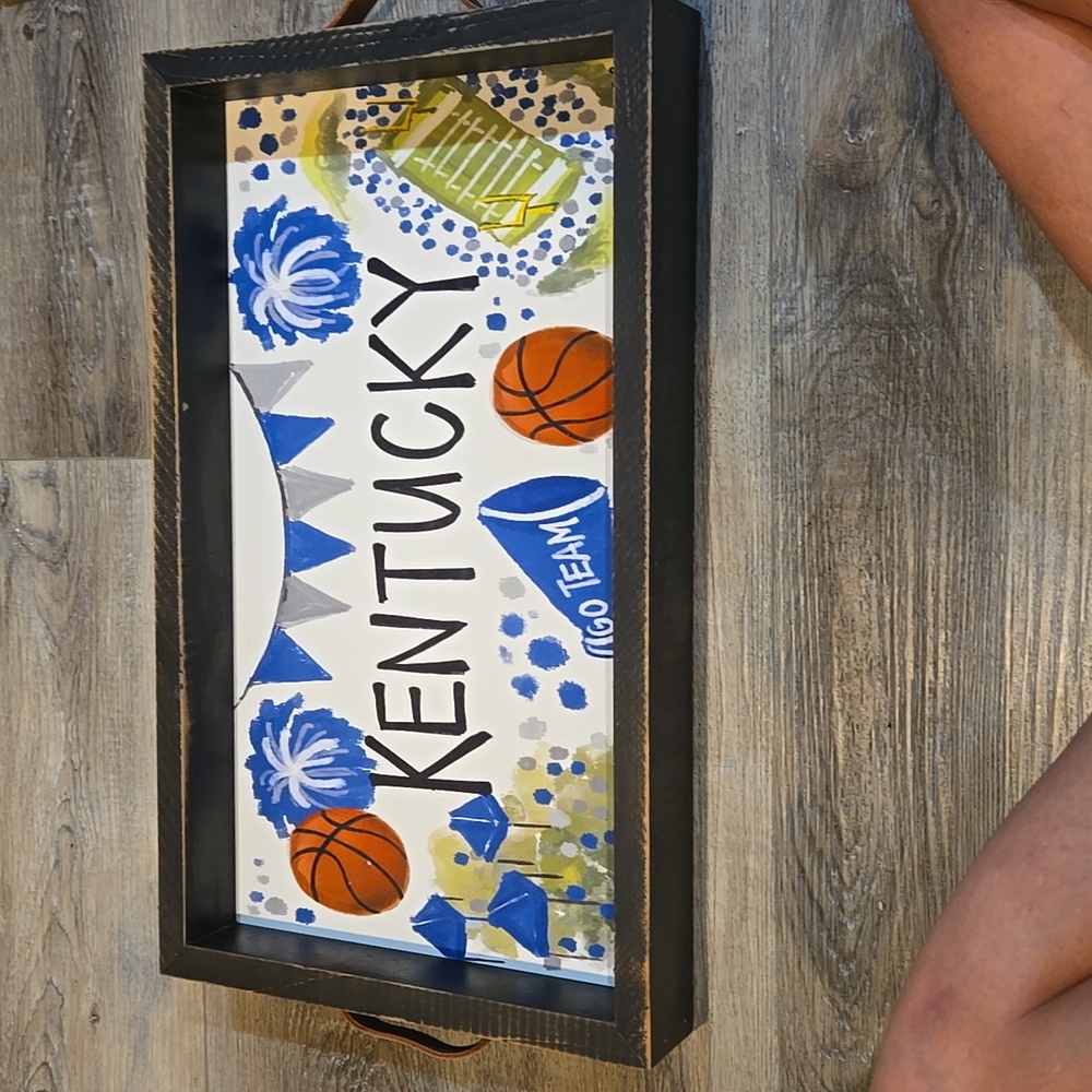 Hand painted Kentucky Wildcats basketball tray